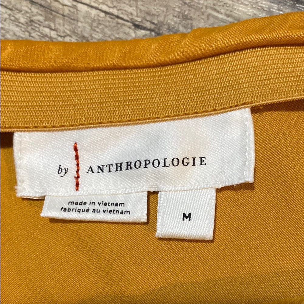 Anthropologie Gold Silky Strapless Top Size M - Picture 4 of 10